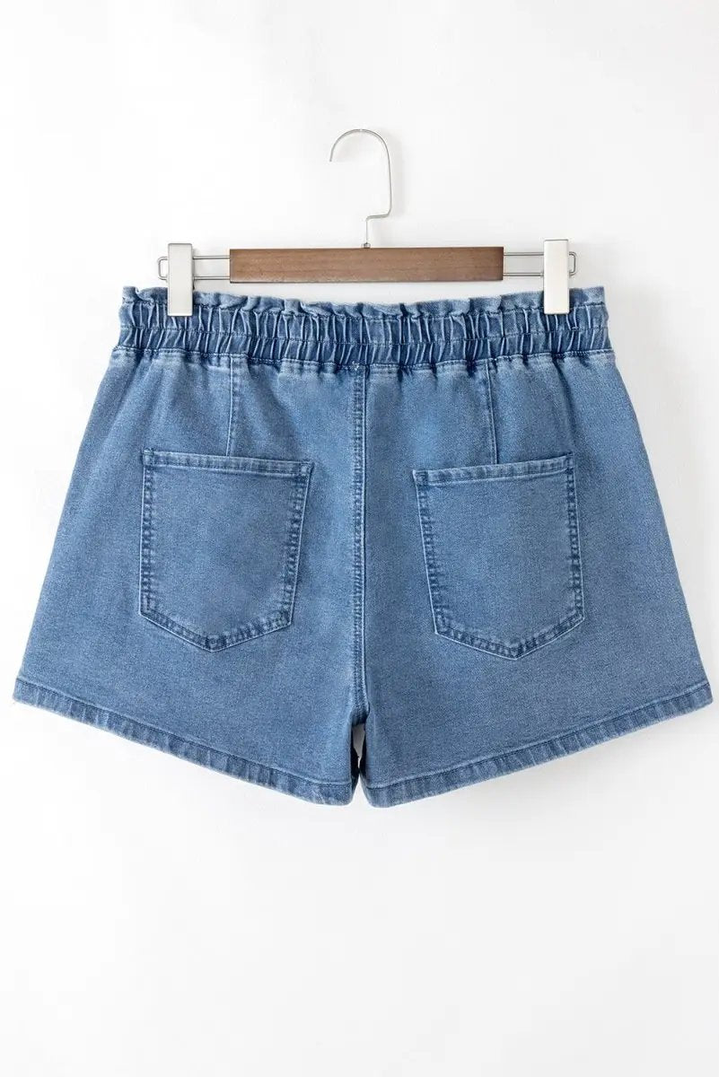 Ashleigh Blue Drawstring High Waist Casual Denim Shorts - Love Salve